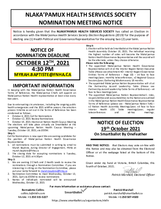 Nomination Notice